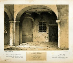 Memorial to Torquato Tasso, Engraved by T.C. Dibdin After a 1846 Painting